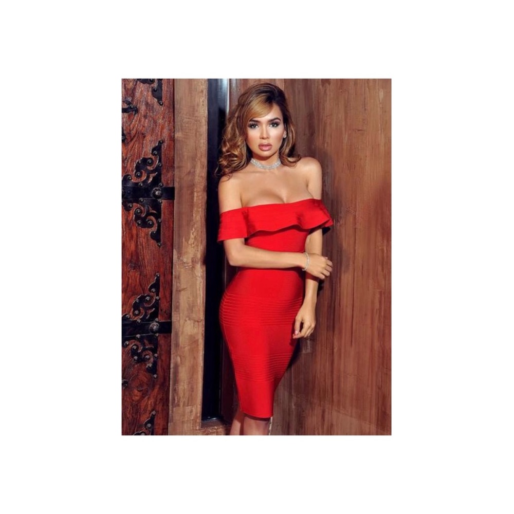 Miss circle nude Nina bandage dress